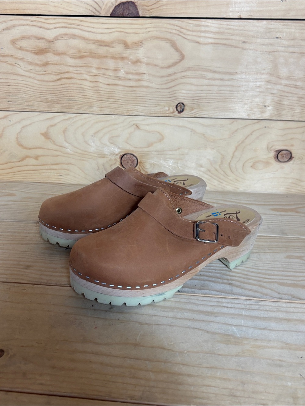 Lotta Stockholm brown leather clogs size 37 - Picture 2 of 9
